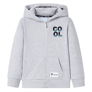 Sweatshirt &agrave; capuche avec fermeture &eacute;clair pour enfants gris 92