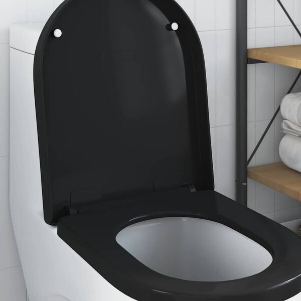 vidaXL Si&egrave;ge de toilette Noir 48 x 36,5 x 4,5 cm Polypropyl&egrave;ne