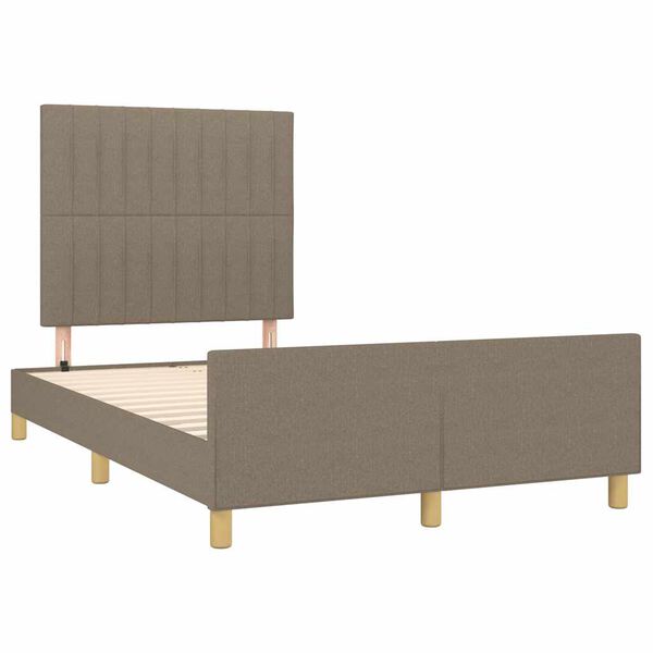 vidaXL Cadre de lit sans matelas taupe 120x190 cm tissu