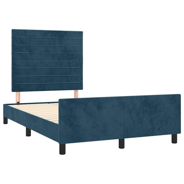 vidaXL Cadre de lit sans matelas bleu fonc&eacute; 120x200 cm velours