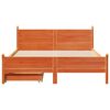 vidaXL Cadre de lit sans matelas cire marron 140x190cm bois pin massif