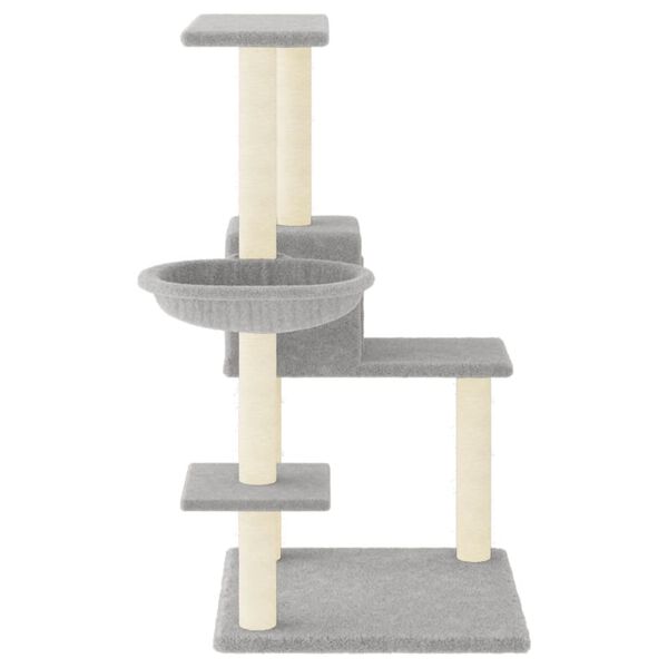 vidaXL Arbre à chat avec griffoirs en sisal Gris clair 95 cm