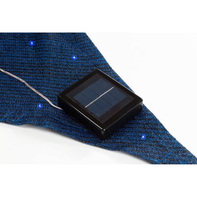 Perel Voile d'ombrage LED intégré Ciel étoilé Triangle 3,6m Bleu foncé