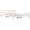 vidaXL Lit bibliothèque sans matelas blanc 140x190 cm bois pin massif