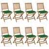 vidaXL Chaises pliables de jardin lot de 8 avec coussins Bois d'acacia