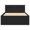 vidaXL Cadre de lit avec t&ecirc;te de lit sans matelas noir 100x200 cm