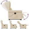 vidaXL Fauteuil inclinable de massage &eacute;lectrique Cr&egrave;me Tissu