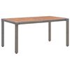 vidaXL Table de jardin Gris 150x90x75cm R&eacute;sine tress&eacute;e bois d'acacia