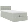 vidaXL Cadre de lit ottoman avec matelas gris clair 80x200 cm velours