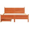 vidaXL Cadre de lit sans matelas cire marron 120x200cm bois pin massif