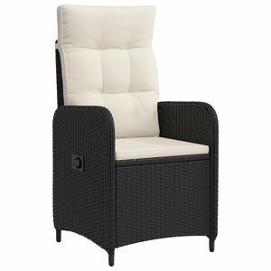 vidaXL Chaise de jardin inclinable Noir et blanc cr&egrave;me