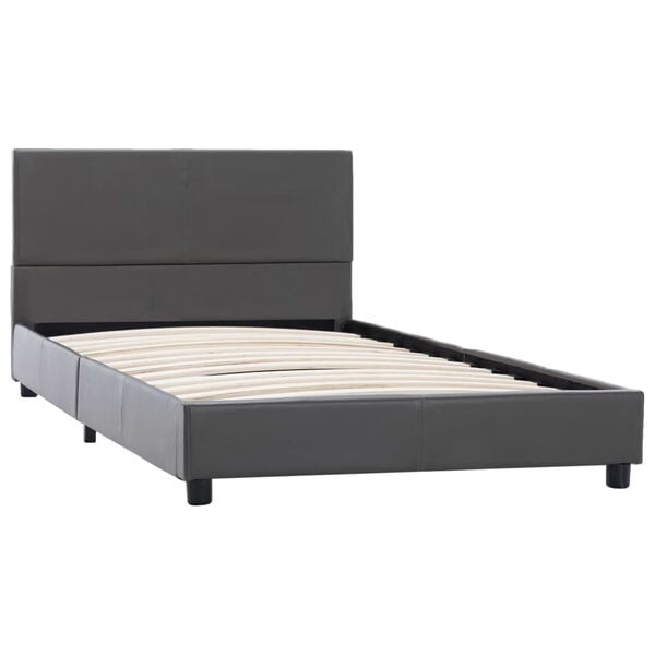 vidaXL Cadre de lit sans matelas gris similicuir 90x200 cm