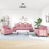 vidaXL Ensemble de canapés 3 pcs avec coussins Rose Velours