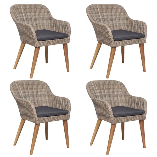 vidaXL Ensemble &agrave; manger de jardin 5 pcs Marron