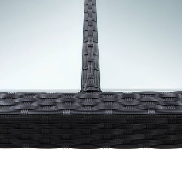 vidaXL Table à dîner d'extérieur Noir 200x150x74 cm Résine tressée