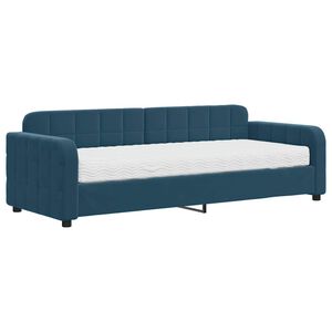 vidaXL Lit de jour avec matelas bleu 80x200 cm velours