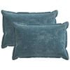 vidaXL Housse de coussin 2 pcs HOUTEN Bleu 50 x 70 cm Tissu Chenille