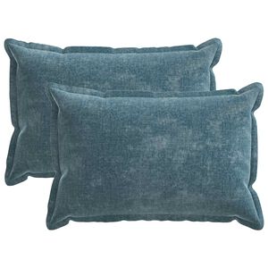 vidaXL Housse de coussin 2 pcs HOUTEN Bleu 50 x 70 cm Tissu Chenille