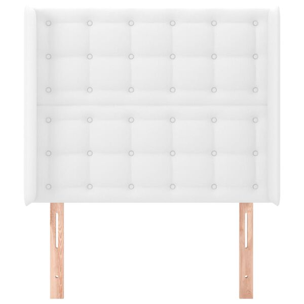vidaXL Tête de lit avec oreilles Blanc 103x16x118/128 cm Similicuir