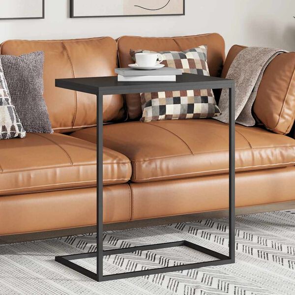 vidaXL Table d'appoint Noir 55x35x66 cm Bois d'ing&eacute;nierie