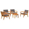 vidaXL Ensemble bistrot Marron 45 x 45 x 38cm Bois d'acacia massif