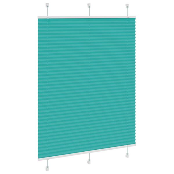 vidaXL Store pliss&eacute; vert p&eacute;trole 105x100cm largeur du tissu 104,4cm