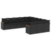 vidaXL Patio Sofa Set 11 place Black