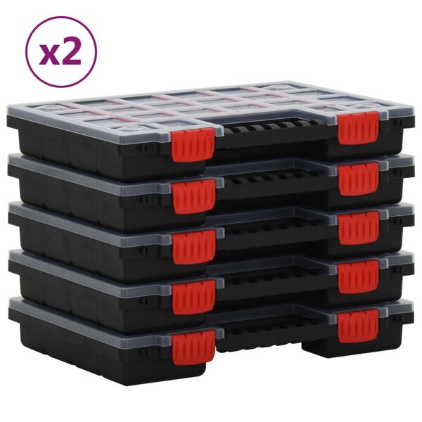 vidaXL Bo&icirc;tes d'assortiment 10 pcs 34,5x25x5 cm Polypropyl&egrave;ne