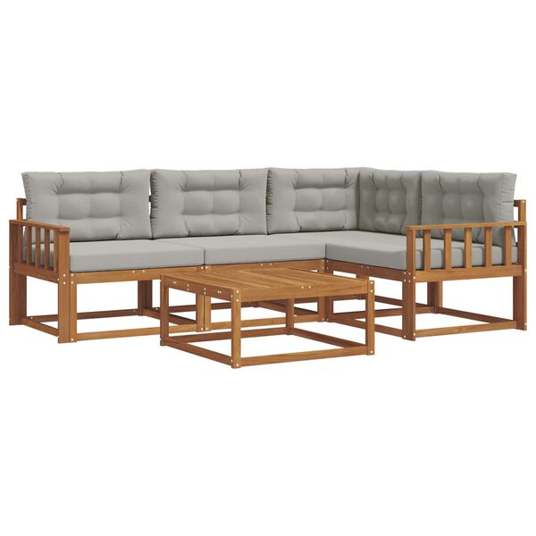 vidaXL Ensemble de canap&eacute;s d'ext&eacute;rieur 5 pcs Gris Naturel et Clair