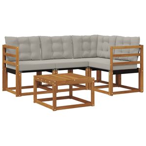 vidaXL Ensemble de canap&eacute;s d'ext&eacute;rieur 5 pcs Gris Naturel et Clair