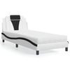 vidaXL Lit Viana avec matelas blanc et noir 90x190 cm similicuir