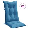 vidaXL Coussins de chaise &agrave; dossier haut lot de 6 bleu m&eacute;lang&eacute; tissu