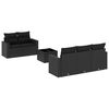 vidaXL Salon de jardin 6 pcs avec coussins noir r&eacute;sine tress&eacute;e