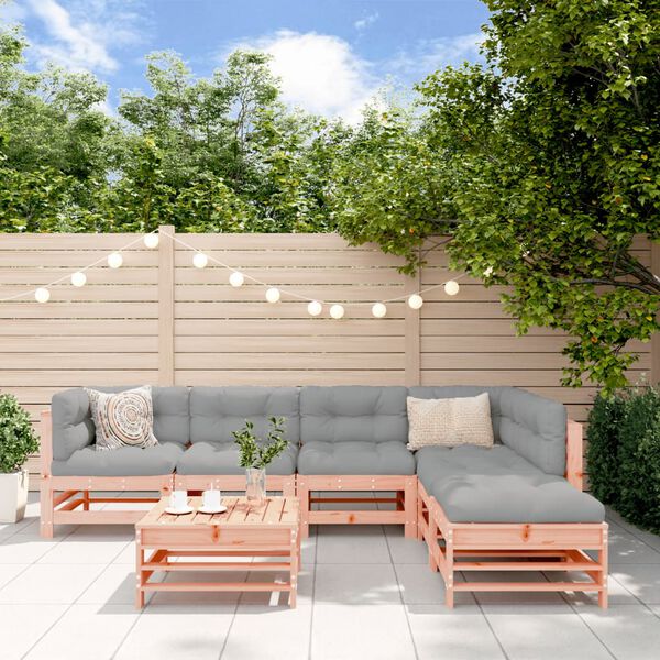 vidaXL Salon de jardin 7 pcs bois massif douglas