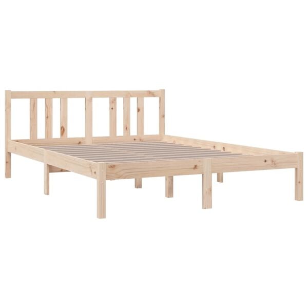 vidaXL Cadre de lit sans matelas bois massif 135x190 cm
