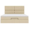 VidaXL Cadre de lit ottoman avec matelas cr&egrave;me 180x200 cm tissu