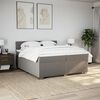vidaXL Sommier &agrave; lattes de lit avec matelas Taupe 200x200 cm Tissu