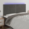 vidaXL T&ecirc;te de lit &agrave; LED Gris fonc&eacute; 200x5x118/128 cm Velours