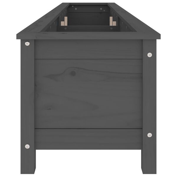 vidaXL Lit sur&eacute;lev&eacute; de jardin gris 199,5x40x39 cm bois de pin massif