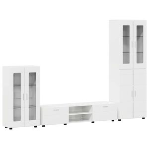 vidaXL Ensemble meuble TV FLORIN 3 pc 150 x 39 x 30 cm Blanc brillant
