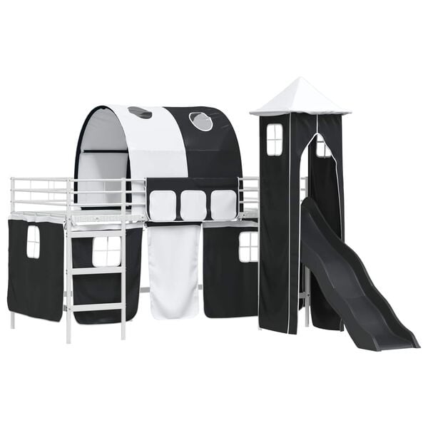 vidaXL Blanc et Noir 79,5 x 200 cm