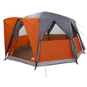 vidaXL Tente Cabane avec toit Gris et orange 425 x 396 x 222 cm