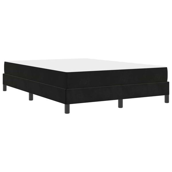 vidaXL Lit &agrave; ressorts avec matelas Noir 140 x 200 cm tissu