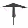 vidaXL Parasol de jardin Noir 294 x 150 x 223 cm tissu