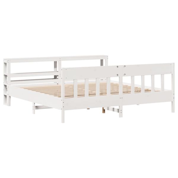 vidaXL Cadre de lit sans matelas blanc 180x200 cm bois massif de pin