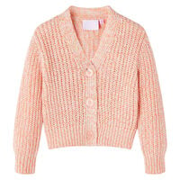 Cardigan pour enfants tricoté rose mélangé 92