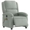 vidaXL Fauteuil inclinable électrique de massage gris clair velours