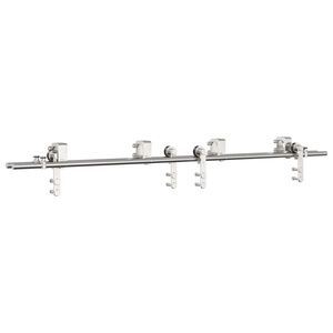 vidaXL Kit fixation porte coulissante 183 cm Acier inoxydable Argent&eacute;