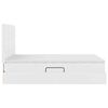 vidaXL Lit avec rangement et LED Blanc pur 140 x 200 cm Simili cuir
