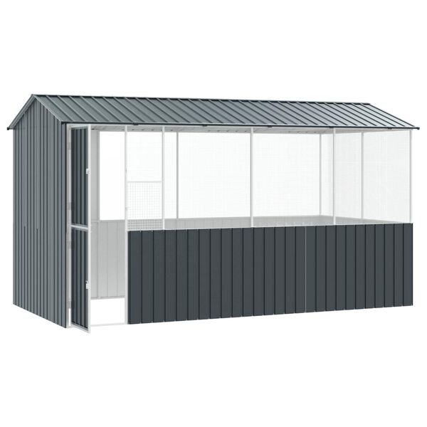 vidaXL Cage pour oiseaux Anthracite 410 x 210 x 230 cm Acier galvanisé
